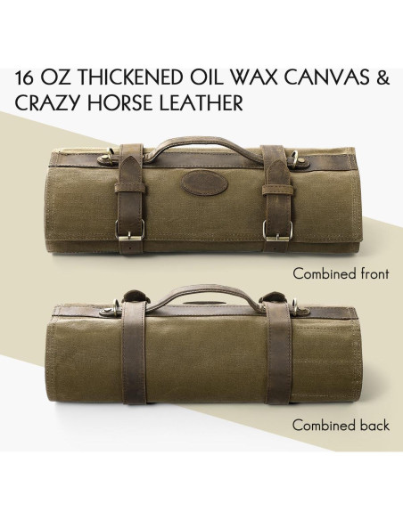 Bolsa de Cuchillos de Chef HEZHEN Lona Aceitada 12 Compartimentos