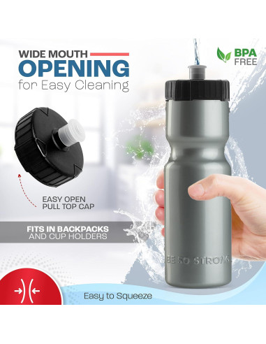 Combo Soporte y Botellas de Agua 50 Strong 1.27L Ciclismo