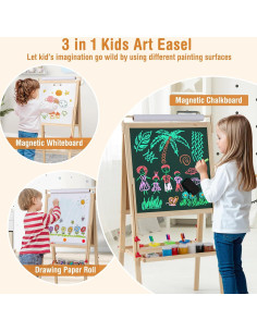 Caballete Infantil 3 en 1 Costzon con Pizarra y Almacenamiento 2