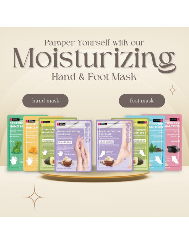 Máscara Hidratante para Pies Derma Beauty 12 Pares Aguacate y Karité
