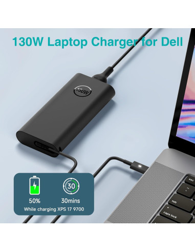 Cargador USB C 130W para Dell XPS 15 2-en-1 y Precision