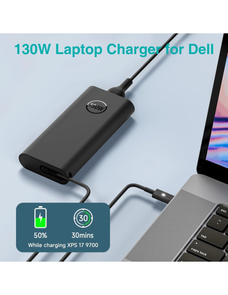 Cargador USB C 130W para Dell XPS 15 2-en-1 y Precision