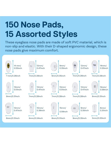 Kit 150 Almohadillas para Gafas MMOBIEL Silicona Transparente