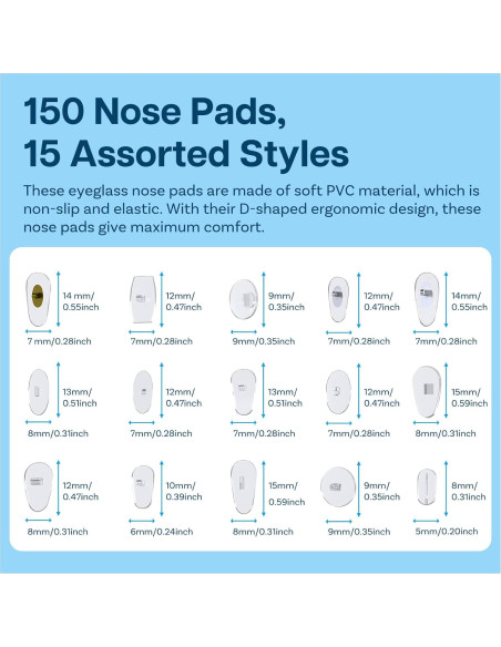 Kit 150 Almohadillas para Gafas MMOBIEL Silicona Transparente Kit 150 Almohadillas para Gafas MMOBIEL Silicona Transparente