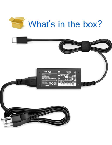 Cargador USB-C HIBBO 45W para Chromebook HP Lenovo Dell