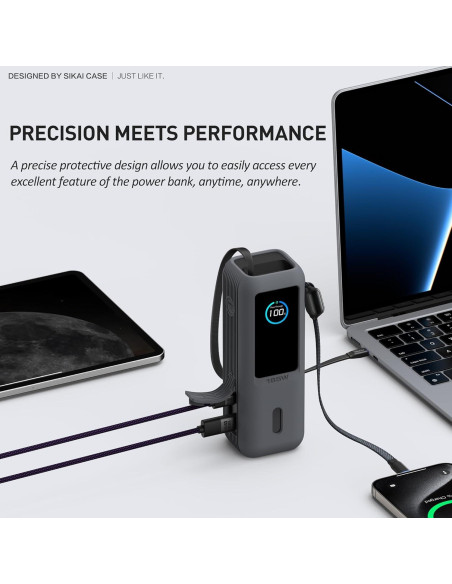 Funda de Silicona SIKAI para Banco de Poder Anker 165W Negro