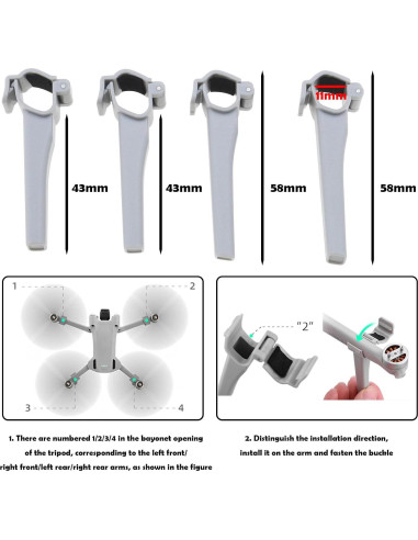 Patas de Aterrizaje Livianas SING F para Drone DJI Mini 3 Pro