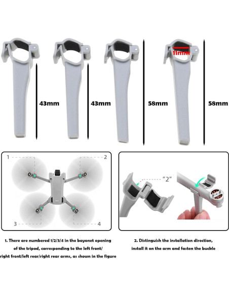 Patas de Aterrizaje Livianas SING F para Drone DJI Mini 3 Pro