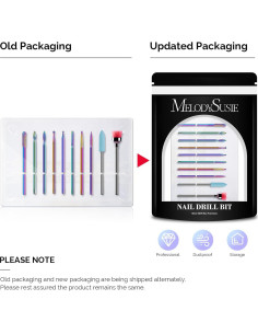 Kit de 10 Brocas para Uñas MelodySusie 2.38 mm Arcoíris 2