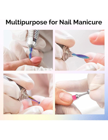 Kit de 10 Brocas para Uñas MelodySusie 2.38 mm Arcoíris