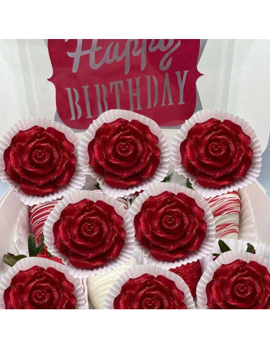 4 Moldes de Silicona Rosa Fogilas para Pasteles y Chocolates