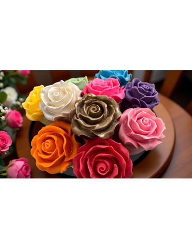 4 Moldes de Silicona Rosa Fogilas para Pasteles y Chocolates