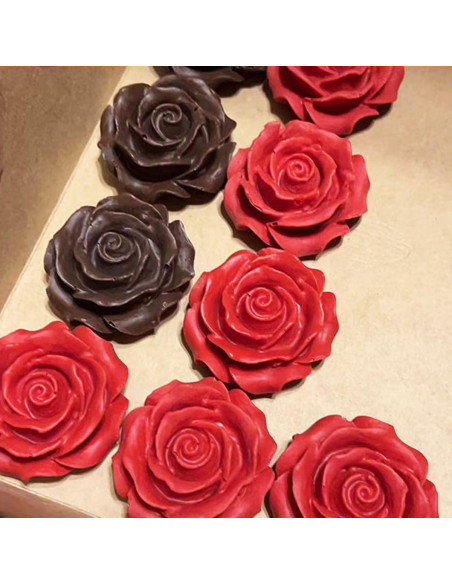 4 Moldes de Silicona Rosa Fogilas para Pasteles y Chocolates