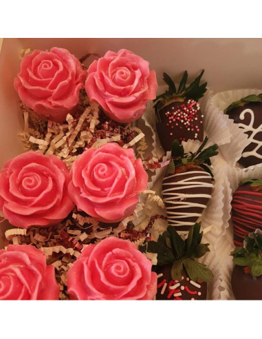 4 Moldes de Silicona Rosa Fogilas para Pasteles y Chocolates