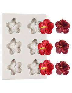Molde de Silicona QDMOLDS Flor de Hibisco 9x6 cm