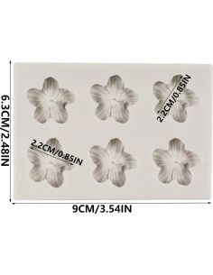 Molde de Silicona QDMOLDS Flor de Hibisco 9x6 cm 2