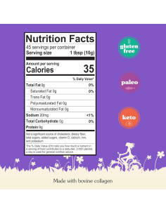 Polvo de gelatina sin sabor NuNaturals 0.45 kg - Colágeno puro 2