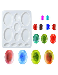 Moldes de Silicona para Joyería UR Urlifehall 5 Pcs Ovalados