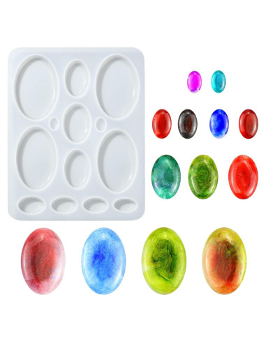 Moldes de Silicona para Joyería UR Urlifehall 5 Pcs Ovalados