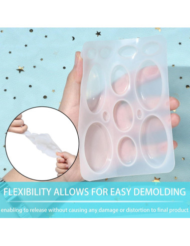 Moldes de Silicona para Joyería UR Urlifehall 5 Pcs Ovalados