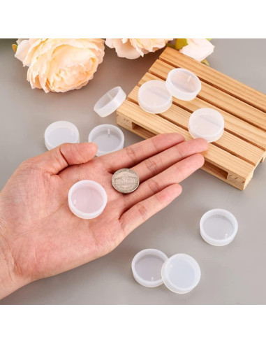 Moldes de Silicona Cheriswelry 10pcs Redondos Planos 28mm