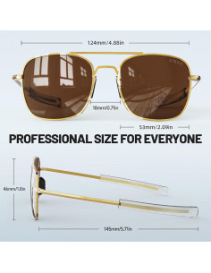 Gafas de sol aviador ACBLUCE 53mm polarizadas marco dorado 2