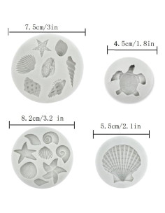 4 Moldes de Silicona Marino ELINKA para Pasteles y Dulces 2
