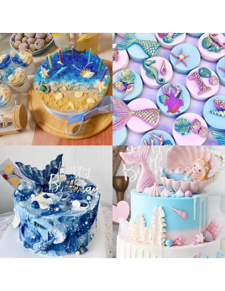 4 Moldes de Silicona Marino ELINKA para Pasteles y Dulces