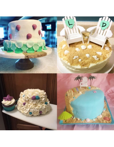 4 Moldes de Silicona Marino ELINKA para Pasteles y Dulces