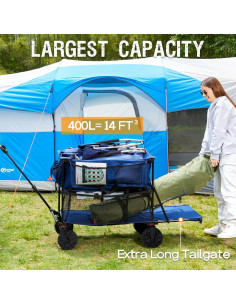 Carro Plegable Doble Piso Portal 204 kg Azul Oscuro 2