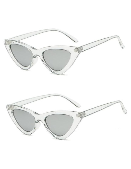 Gafas de sol OZPYKAE ojo de gato plata para mujeres