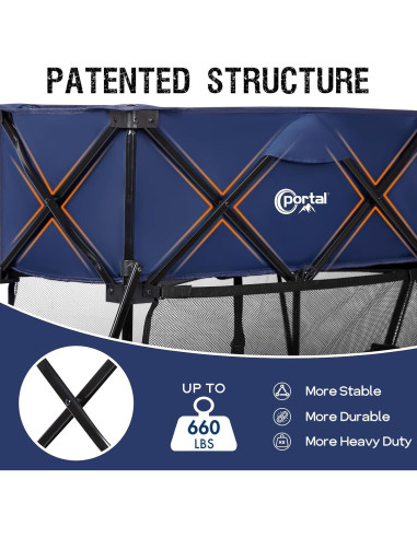 Carro Plegable Doble Piso Portal 204 kg Azul Oscuro