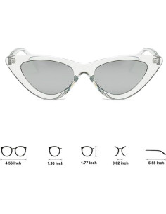 Gafas de sol OZPYKAE ojo de gato plata para mujeres 2