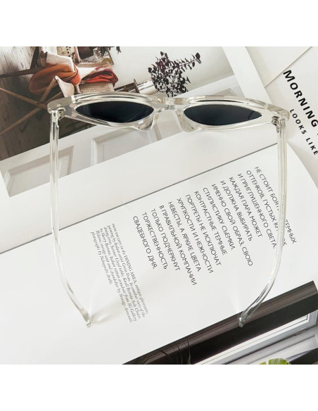 Gafas de sol OZPYKAE ojo de gato plata para mujeres