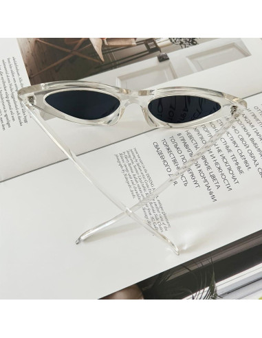 Gafas de sol OZPYKAE ojo de gato plata para mujeres