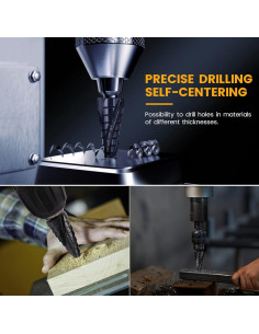 Juego de Brocas de Escalón Cobalto MulWark M35 3PCS 1-22mm 2