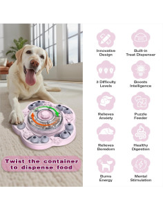 Juguete de Rompecabezas para Perros KADTC Rosa 3 Niveles 2