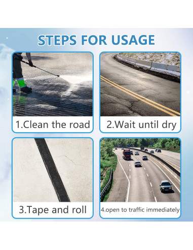 Cinta de Reparación de Grietas de Asfalto Autoadhesiva 10m