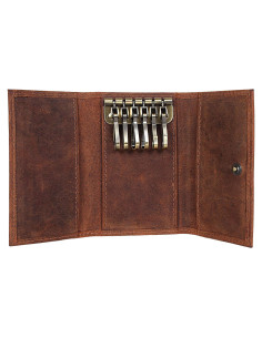 Soporte de Llaves de Cuero Rustic Town - Organizador Compacto