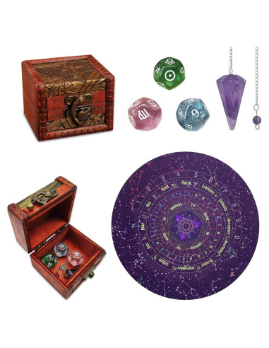 Juego de Adivinación Knana con Péndulo y Dados de Tarot