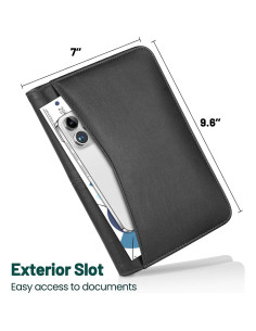 Carpeta de Currículum con Cremallera AKAYOK - Cuero Sintético Negro 2