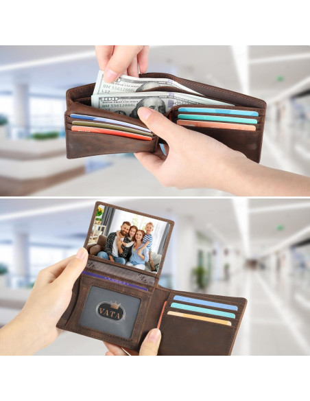 Billetera minimalista VATAN para hombres con bloqueo RFID - CH Café