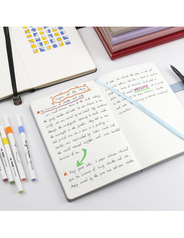 Cuaderno de Piel A5 WETLOTE Rayado 208 Páginas Negro