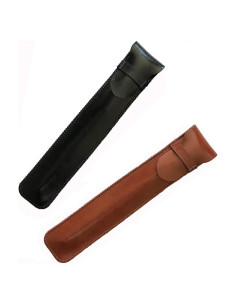 Funda de Cuero Suave Daimay para Bolígrafos y Lápices - Negro y Marrón