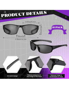 Leumoi 18 Pares Gafas de Sol Polarizadas Unisex para Deportes 2