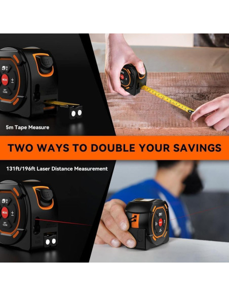 Cinta Métrica Láser 60m y Cinta Manual 5m Genérico