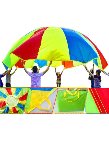 Paracaídas Sonyabecca 1.83 m para Niños con 9 Asas
