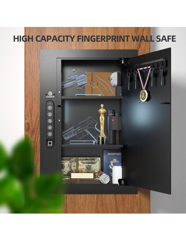 Caja Fuerte de Pared XDeer Biometrica 53x38cm para Armas