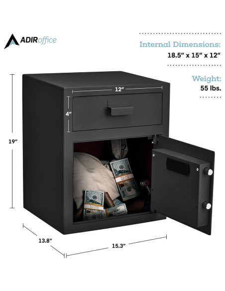 Caja Fuerte Digital AdirOffice 35.6x38.9x48.3cm - Negro
