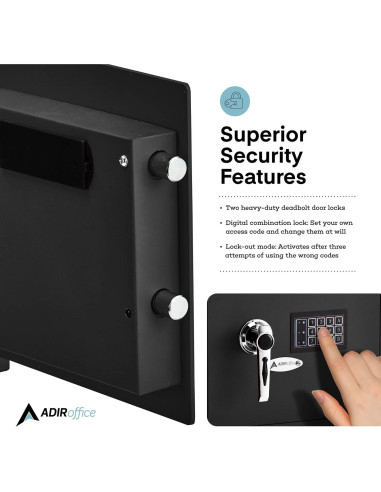 Caja Fuerte Digital AdirOffice 35.6x38.9x48.3cm - Negro